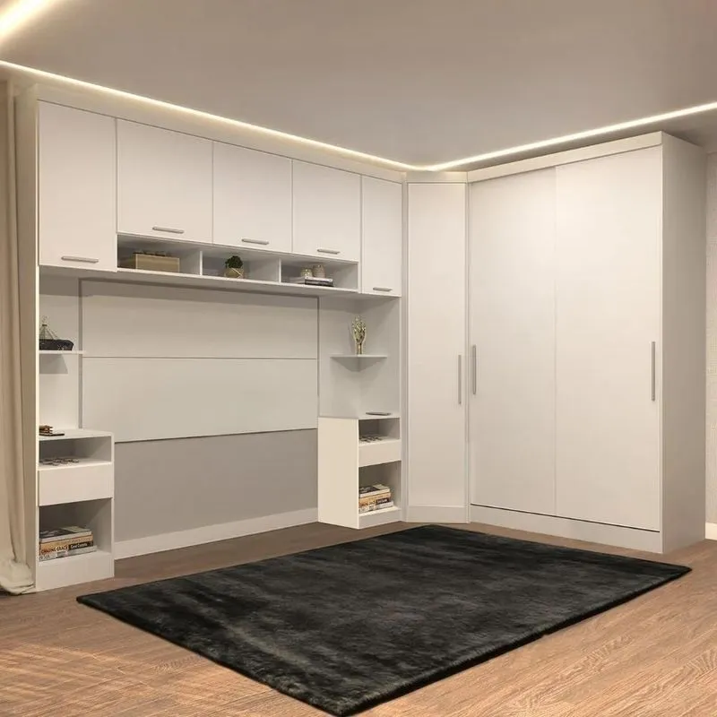 Guarda Roupa Casal Modulado Cp07 Taiga Branco L01 - Mpozenato