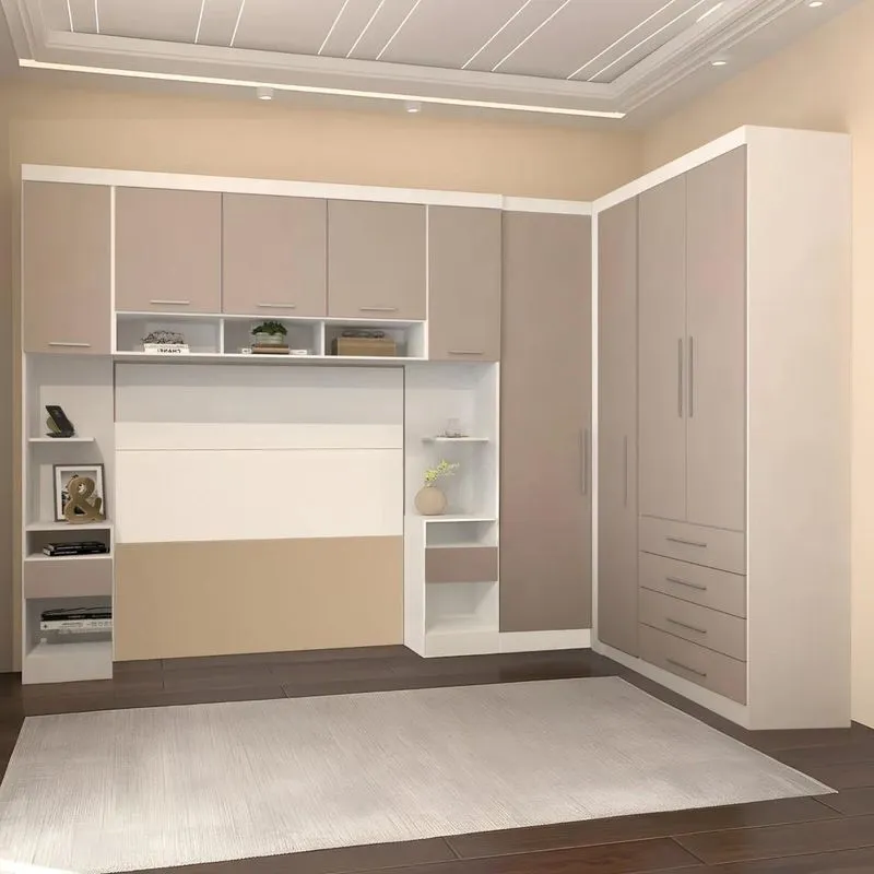 Guarda Roupa Casal Modulado Cp09 Taiga Branco/cinnamon L01 - Mpozenato