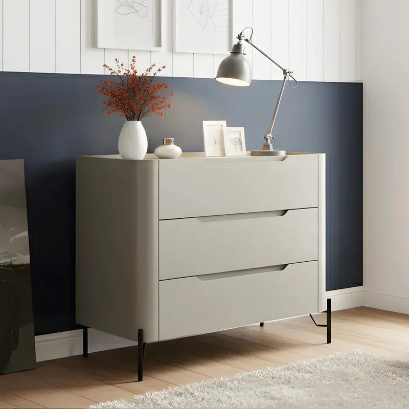 Cômoda Quarto 97cm Solteiro 3 Gavetas Becca Luna/preto I06 - Mpozenato