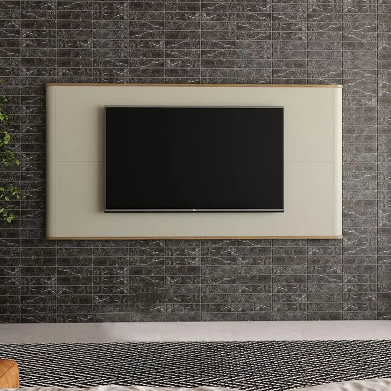 Painel Para Tv 75 Pol 220cm Suspenso Blen Louro/luna - Mpozenato