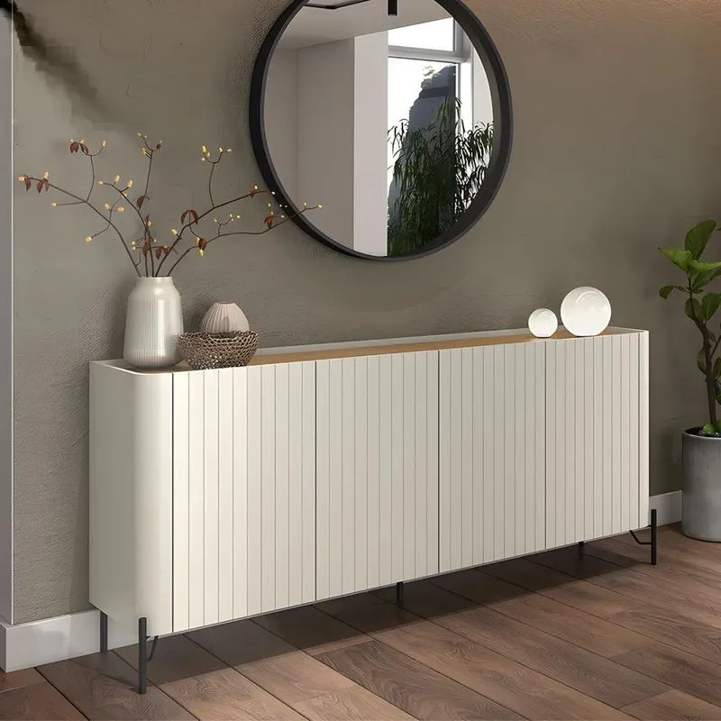 Buffet Aparador 180cm 4 Portas Brise Blen Louro/luna/preto I06 - Mpozenato