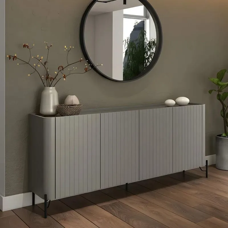 Buffet Aparador 180cm 4 Portas Brise Blen Grigio/preto I06 - Mpozenato