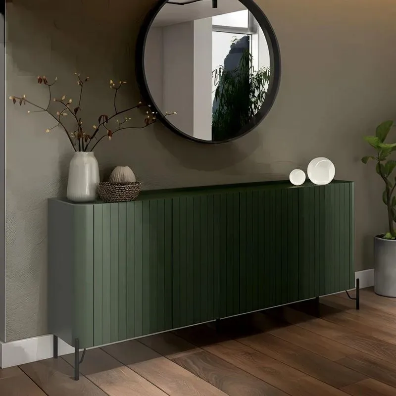 Buffet Aparador 180cm 4 Portas Brise Blen Musgo/preto I06 - Mpozenato