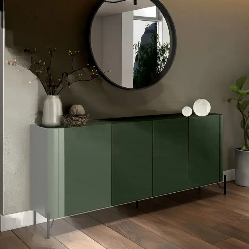 Buffet Aparador 180cm 4 Portas Lisas Blen Musgo/preto I06 - Mpozenato