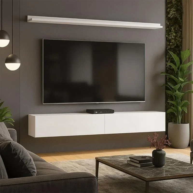 Bancada Suspensa E Prateleira 197cm Slat Z49 Branco - Mpozenato
