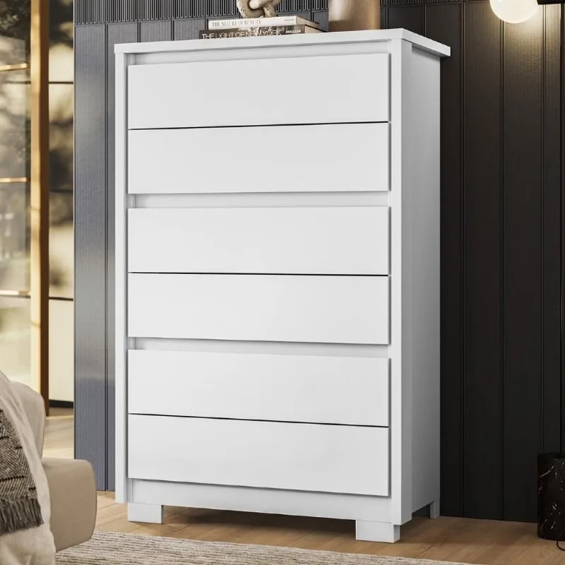 Cômoda Quarto 79cm 6 Gavetas Ayron Branco A02 - Mpozenato - Mpozenato
