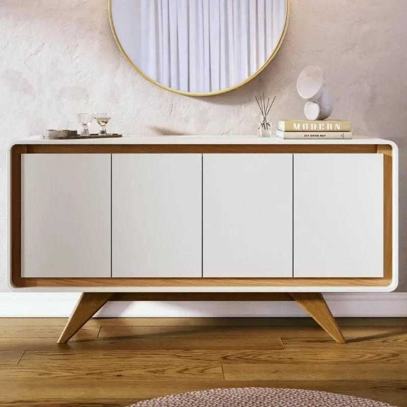 Buffet Aparador 160cm 4 Portas Orgânico Cecy Off White Z56 - Mpozenato - Mpozenato