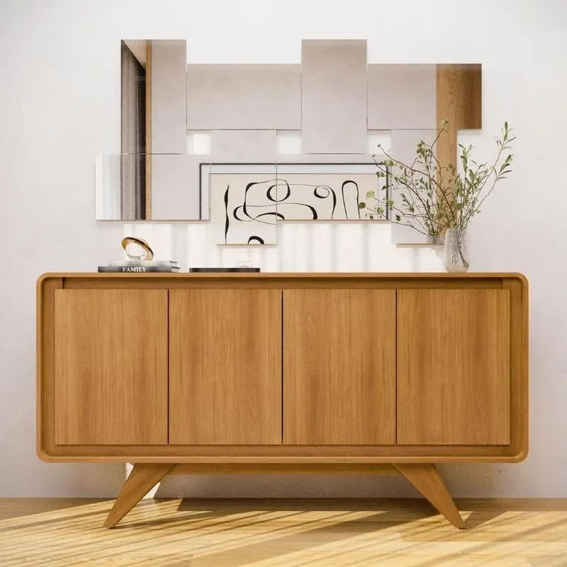 Buffet Aparador 160cm 4 Portas Orgânico Cecy Nature Z56 - Mpozenato