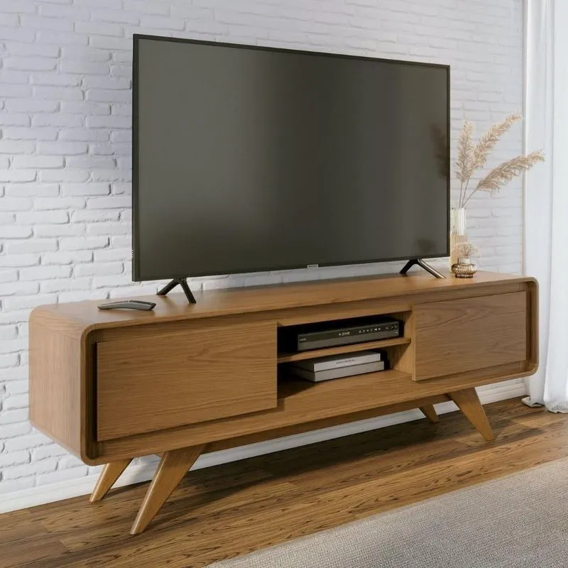 Rack Tv 65 Pol 180cm Orgânico 2 Portas Cecy Nature Z56 - Mpozenato
