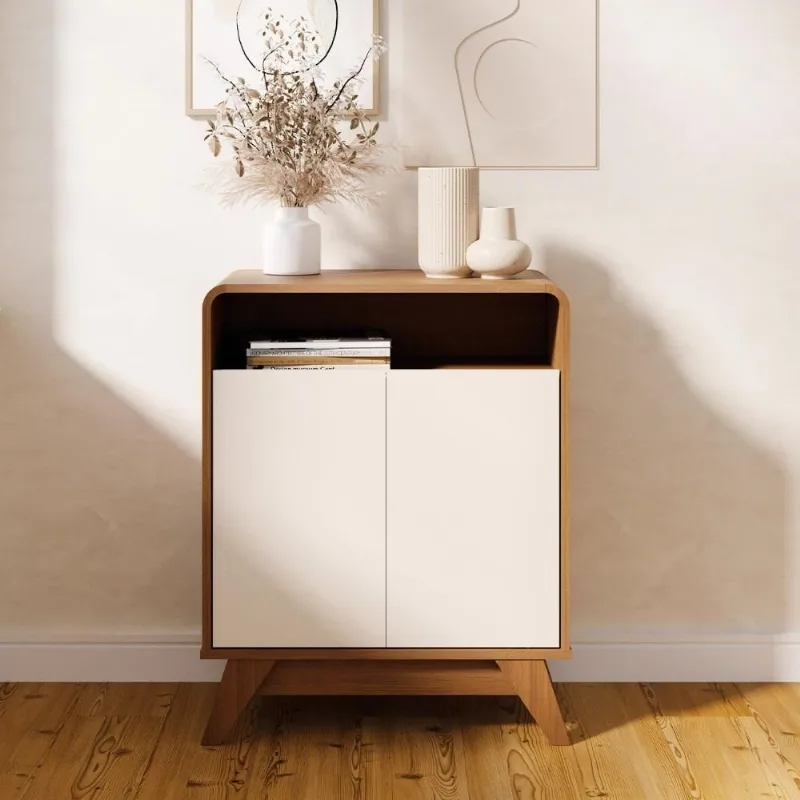 Buffet Aparador 65cm 2 Portas Orgânico Marlo Nature/off Z56 - Mpozenato - Mpozenato