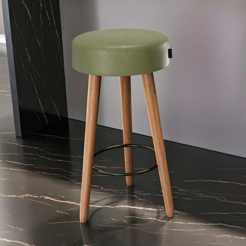 Banqueta Alta Estofada Pés Palito Hong Sintético Verde S08 - Mpozenato