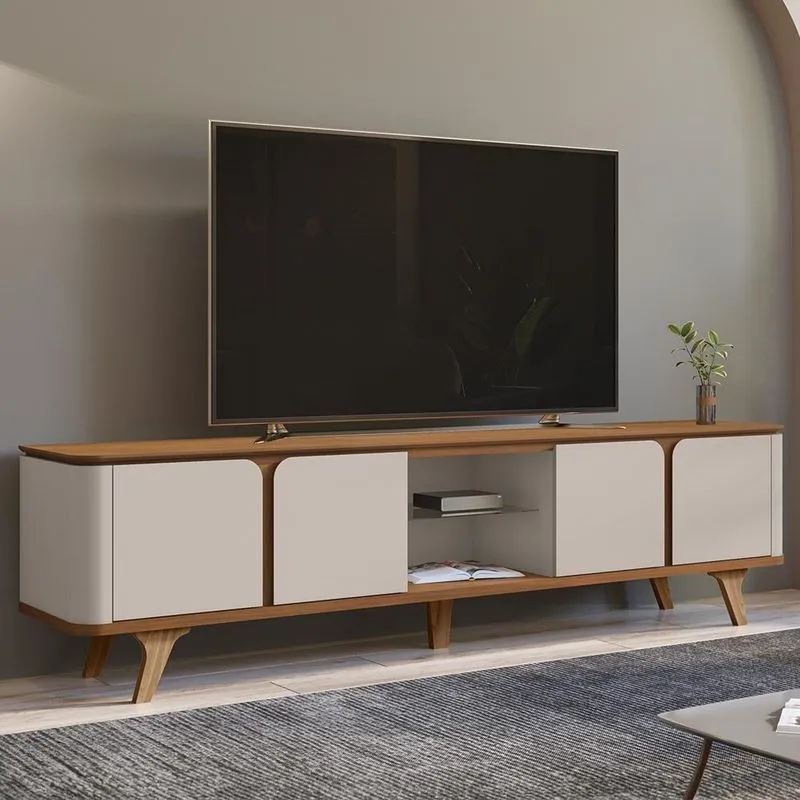 Rack Bancada Tv 60 Pol 217cm Orgânico Valen Cedro/off C14 - Mpozenato