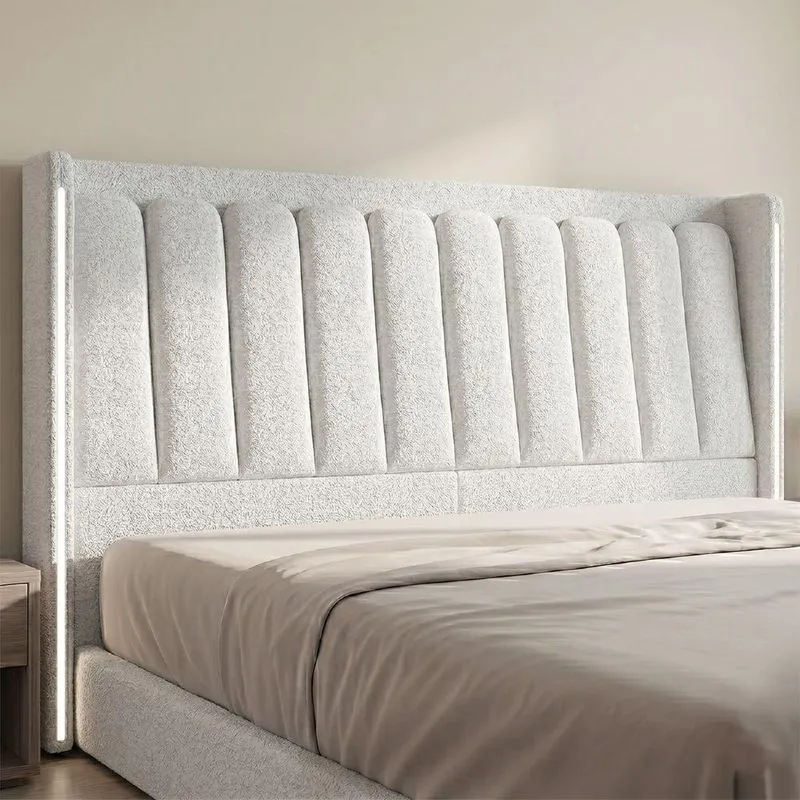 Cabeceira Cama Casal 140cm Luara Bouclê Creme Z37 - Mpozenato