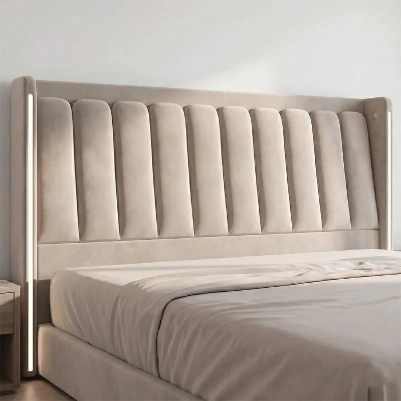 Cabeceira Cama Queen 160cm Luara Veludo Bege Z37 - Mpozenato