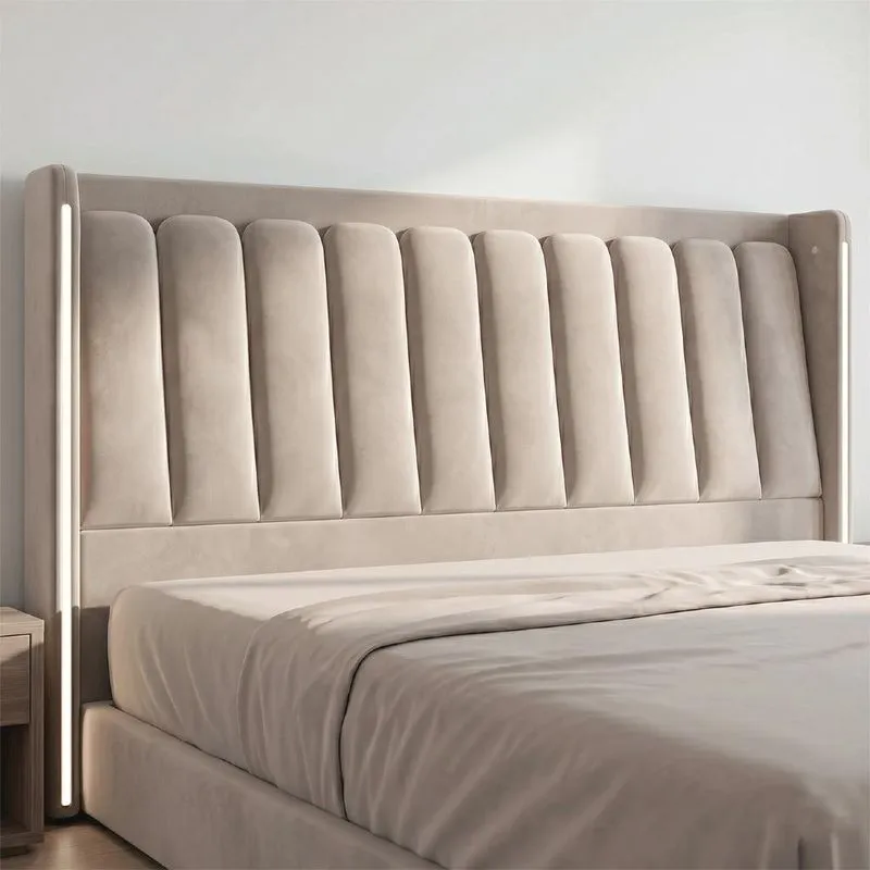 Cabeceira Cama King 195cm Luara Veludo Bege Z37 - Mpozenato