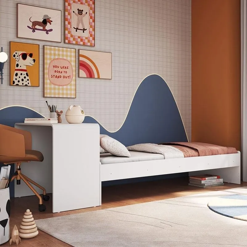 Cama Solteiro Infantil 188x88cm Escrivaninha Infix Branco C06 - Mpozenato
