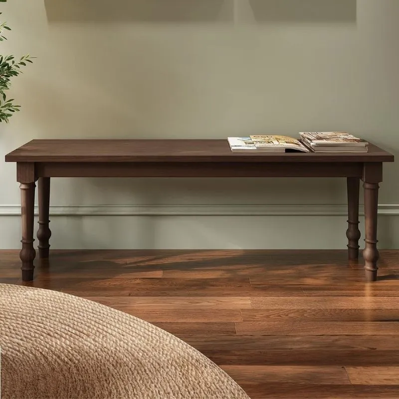 Banco De Madeira 137cm 2 Lugares Rubia Café F07 - Mpozenato