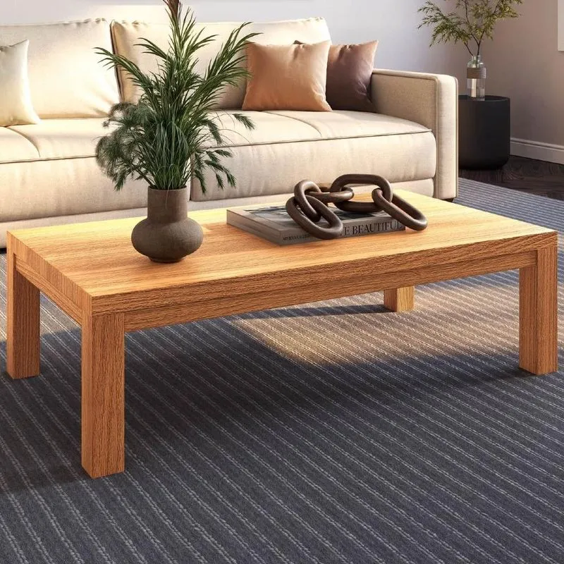 Mesa De Centro Baixa 120cm Madeira Maciça Floris Carvalho F07 - Mpozenato