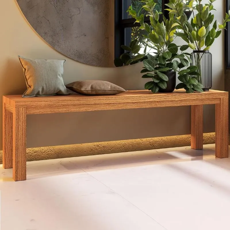 Banco De Madeira 150cm 3 Lugares Floris Carvalho F07 Mpozenato