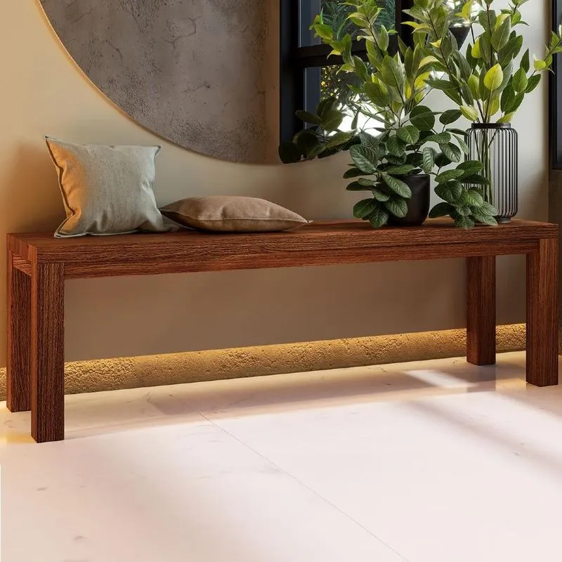 Banco De Madeira 150cm 3 Lugares Floris Castanho F07 Mpozenato