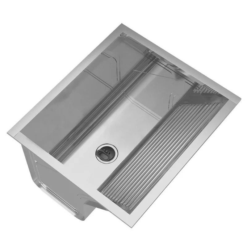 Tanque de Lavar Roupa G01 68L de Embutir Aço Inox com Esfregador Mpozenato