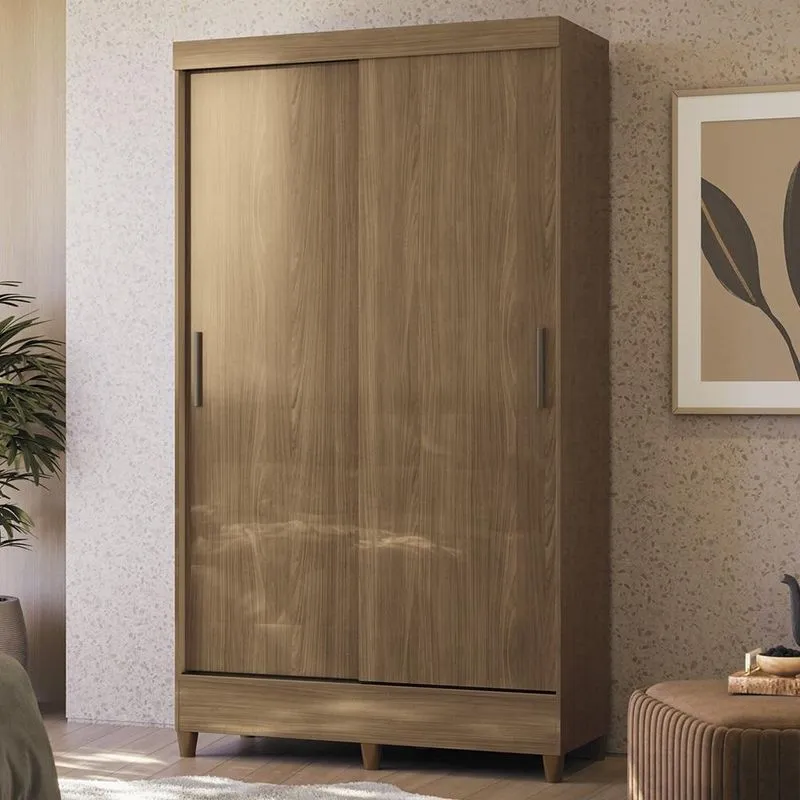 Guarda Roupa Solteiro 107cm 2 Portas Deslizante Thales Jequitibá S01 - Mpozenato