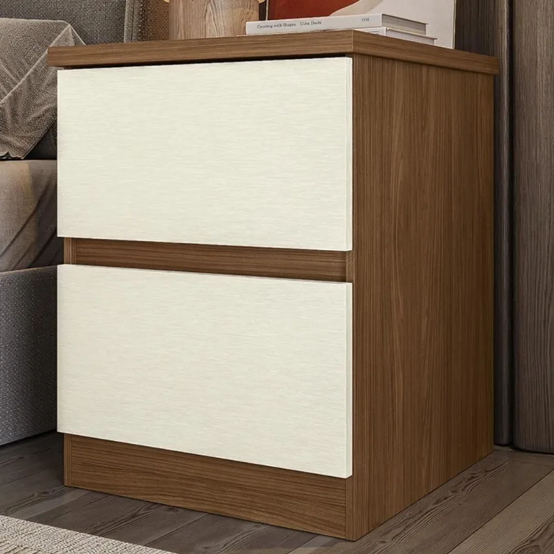 Mesa de Cabeceira Zari S01 2 Gavetas MDP Moderno Marrom Mpozenato