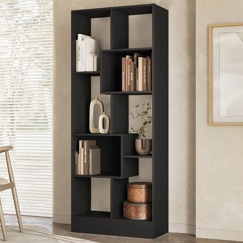 Estante Livreiro Z49 8 Prateleiras MDP 73CM Preto Mpozenato 73CM