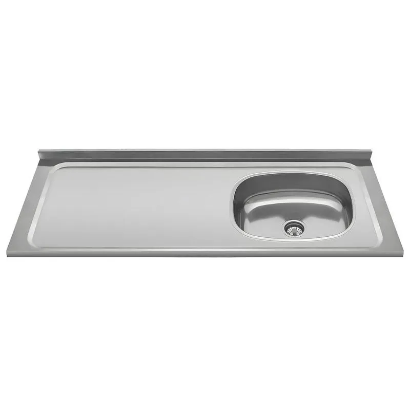 Pia De Cozinha Com Cuba Deslocada Direita Ávila 120cm Aço Inox G01 - Mpozenato