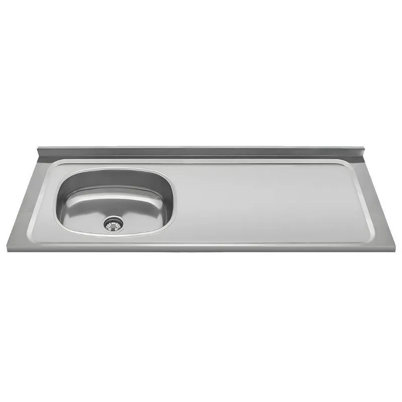 Pia Ávila Retangular De Sobrepor Aço Inox Com Cuba Esquerda Mpozenato 120cm