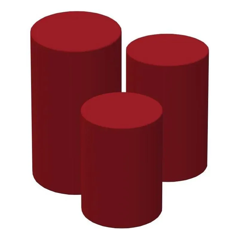 Trio Capas Mesas Cilindros Lisas Veste Fácil Varias Marsala