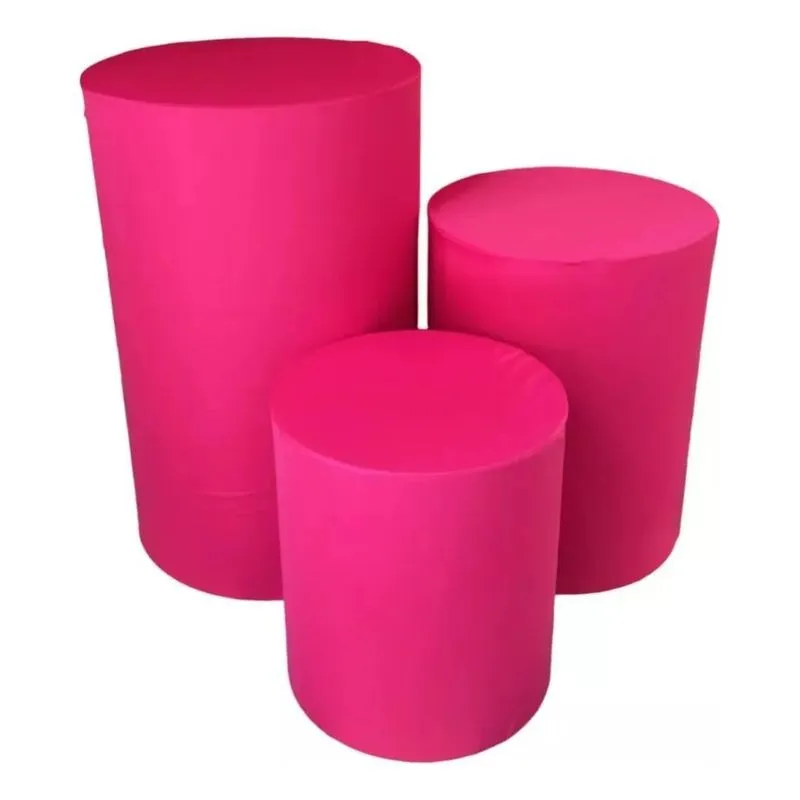 Trio Capas Mesas Cilindros Lisas Veste Fácil Varias Co Pink