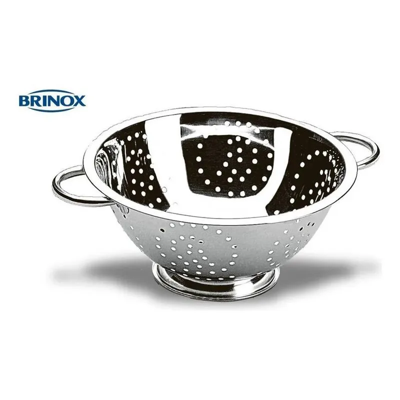10x Escorredor De Macarrão Massa Inox Brinox Com Alça Cozin