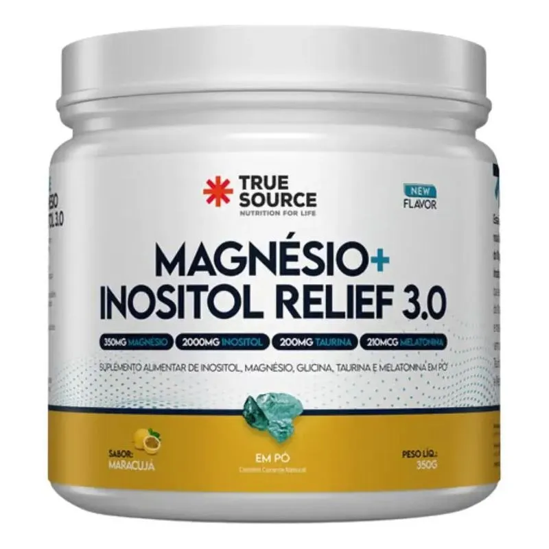 3x Magnésio + Inositol Relief 3.0 True Source Sabor Maracujá
