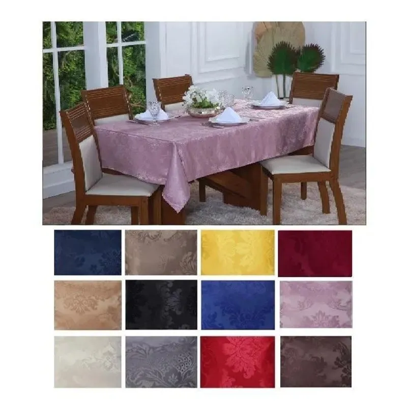 Toalha De Mesa Jacquard Lisa 1,50m X 1,40m 4 Luga Rosê