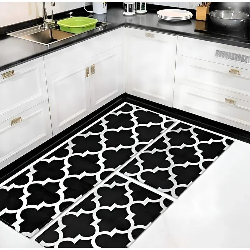 Kit Jogo 3 Peças Tapetes Passadeira Cozinha Antiderrapante D