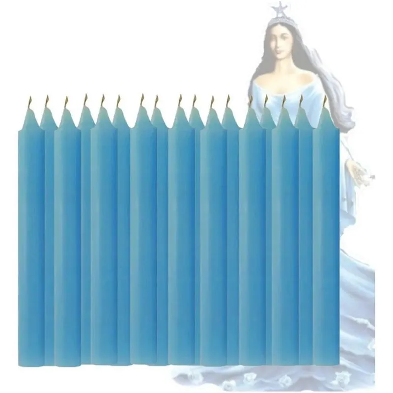 10x 1 Kg De Vela Palito Azul - Vela Para Iemanja - 34 Unida