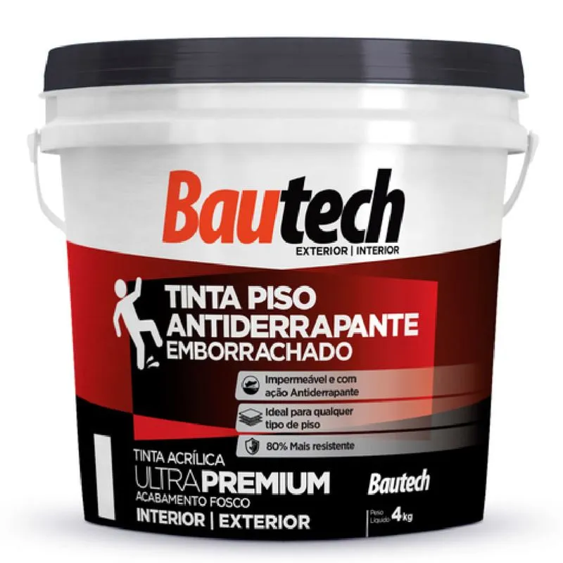 Tinta Piso Anti Derrapante 4 Kilo Vermelho - 37010 - Bautech Bautech
