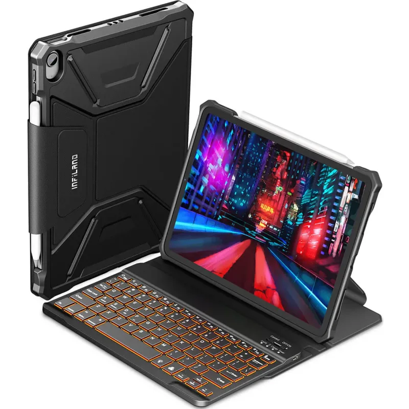 Capa Teclado INFiLAND iPad Air 11 pol M2 2024 A2902 A2903 A2904 Fun��o Wake Sleep Suporte Caneta