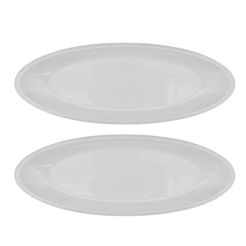 Kit 2 Bandeja Prato Oval 29 X 16cm Melamina Multiuso