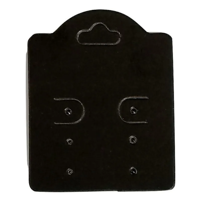 Kit 100 Tags Para Brinco 6 Furos Preto + Saquinhos