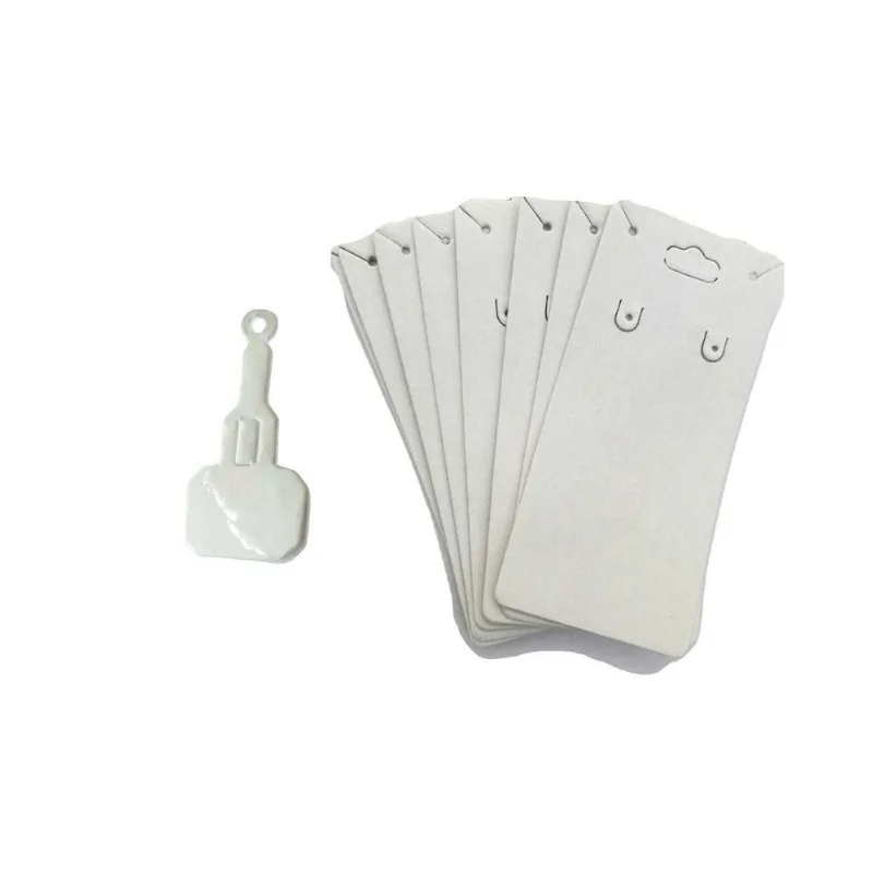 Kit 100 Tags Para Brinco E Corrente + 100 Para Anel Branco