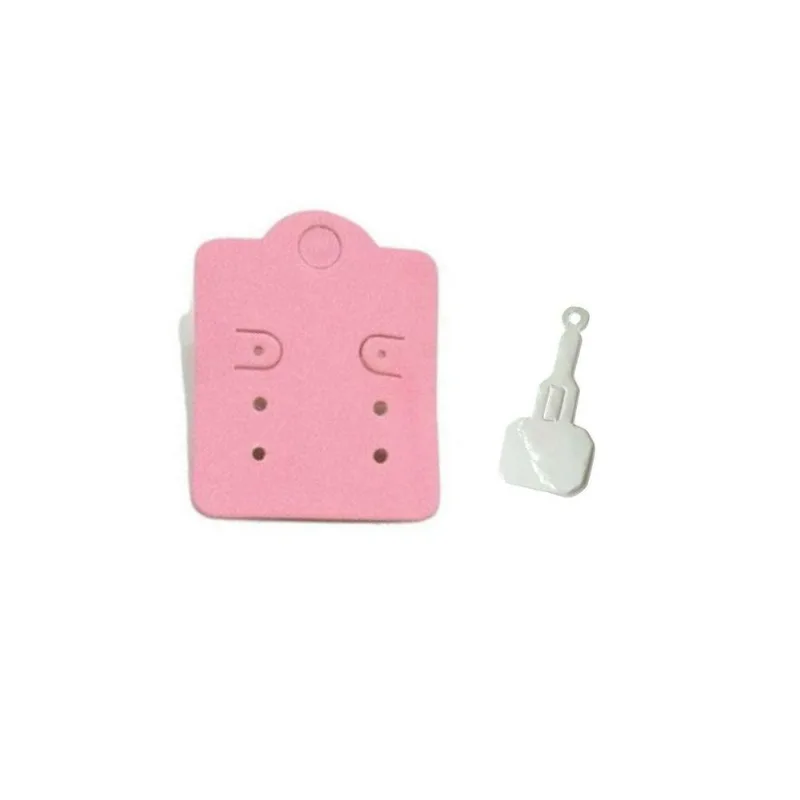 Kit 100 Tags Para Brinco Rosa + 100 Tags Para Anel Branco