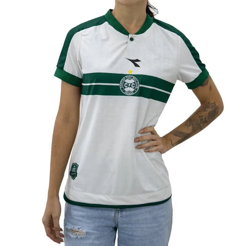 Camisa Coritiba Diadora Feminina Oficial Jogo 1 2026 Branca GG