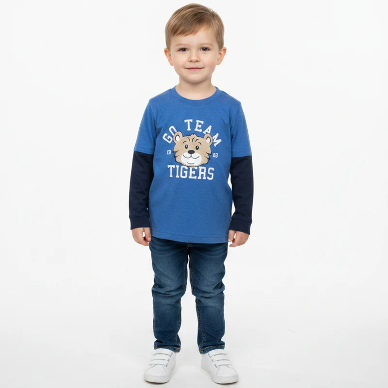 Camiseta Manga Longa Sempre Kids Estampada Masculina 03 / Menino / Azul