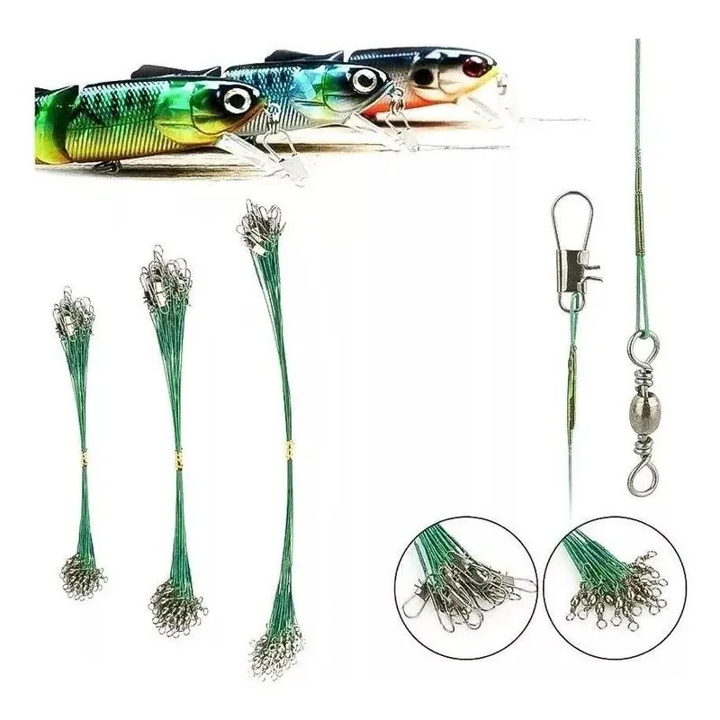 3x Kit 20 Cabos Encastoado Leader Castor Chicote Girador E S