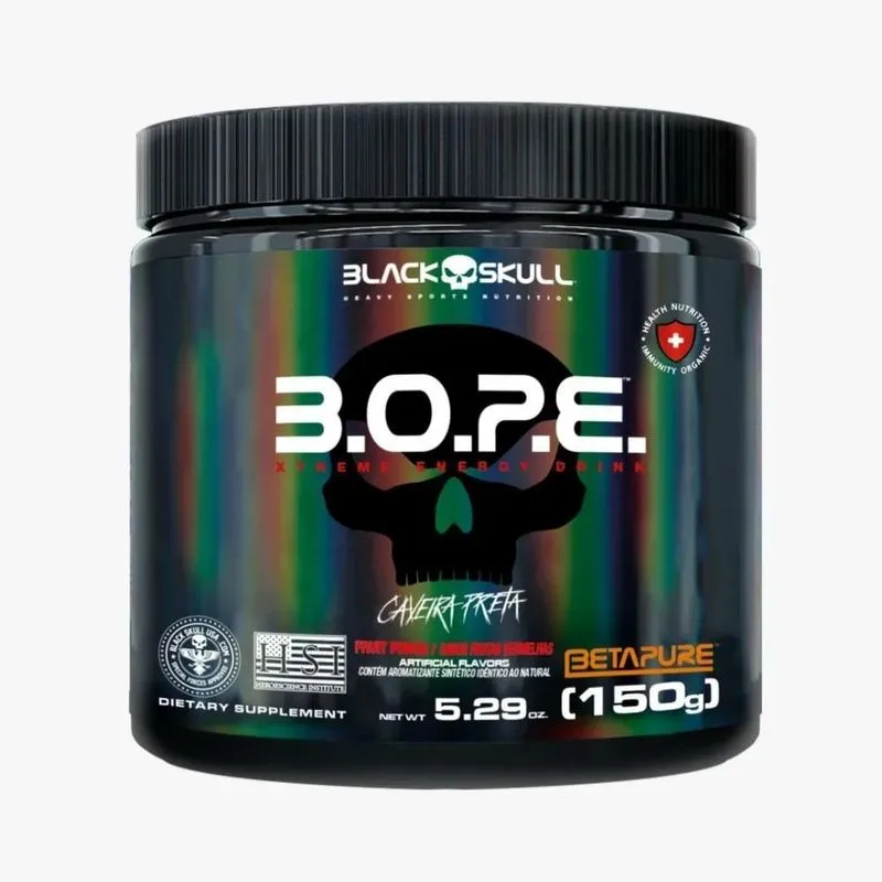 3x Pré-treino Bope Black Skull (150g) - 30 Doses Sabor Fru