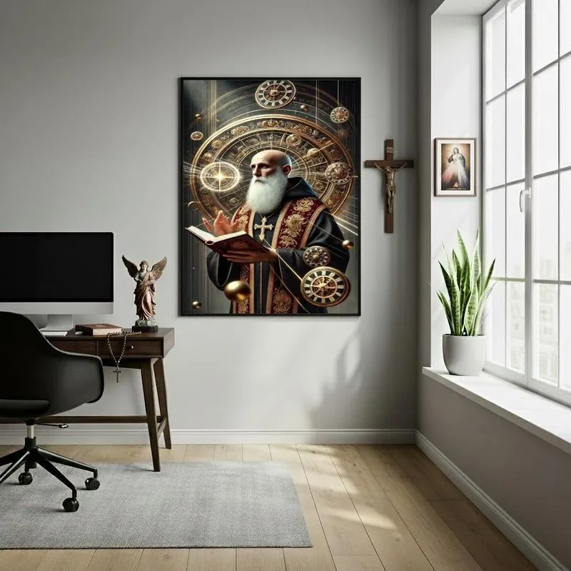 Quadro Decorativo Católico São Bento - 70x50cm