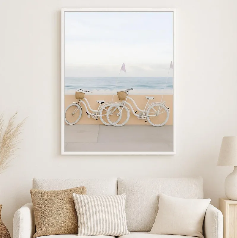 Quadro Canvas Praia Bicicletas A Beira Mar-