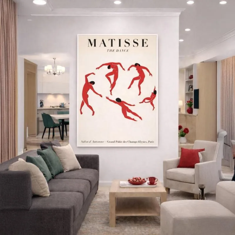 Quadro Canvas Henri Matisse - A Dança 70x50cm Mold Preta